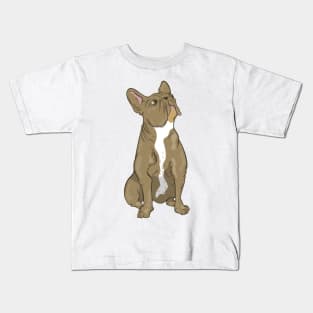 Brown French Bulldog Kids T-Shirt